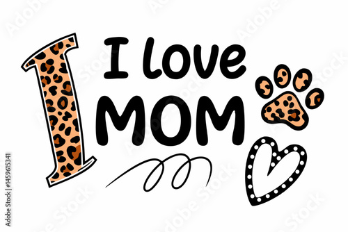 vector illustration text i love mom