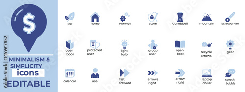 Minimal vector icons with clean lines, perfect for UI, apps, websites, and modern graphic design needs.