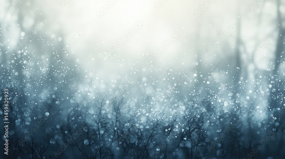 Winter forest scene, soft focus,  illuminated by soft light