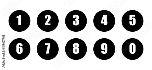 Bold white numbers inside black circular backgrounds