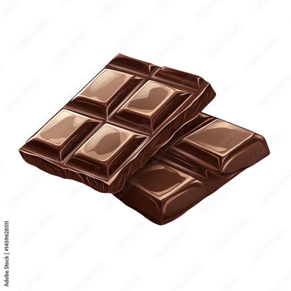 Delicious dark chocolate bars stacked together tempting treat sweet dessert snack food yummy