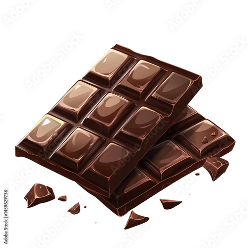 Obraz na płótnie Delicious dark chocolate bars stacked with broken pieces w salonie
