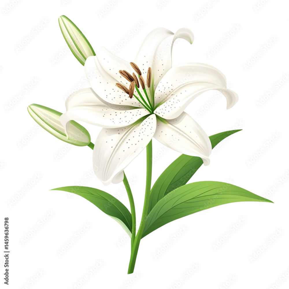 elegant white lily flower bloom