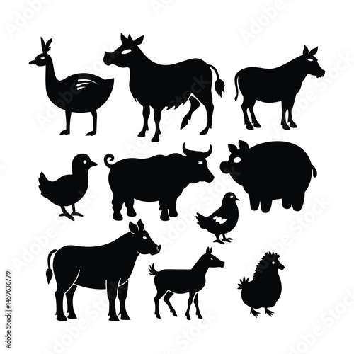 farm animals collection vector, Assorted Farm Animals Vector, Rustic Farm Animal Graphics