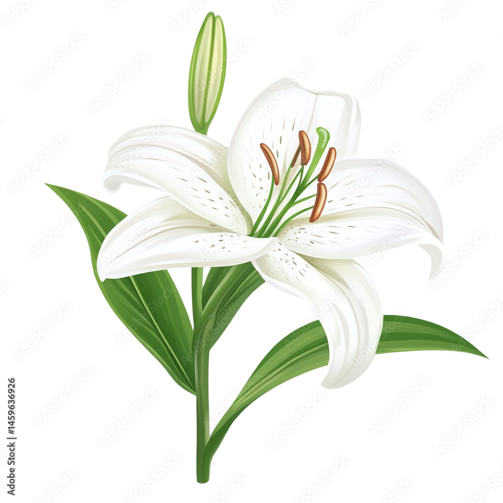 elegant white lily flower bloom