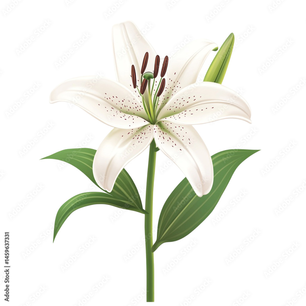 elegant white lily flower bloom