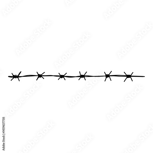 Barbed wire fence. Vector illustration 