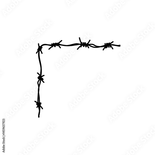 Barbed wire fence. Vector illustration 