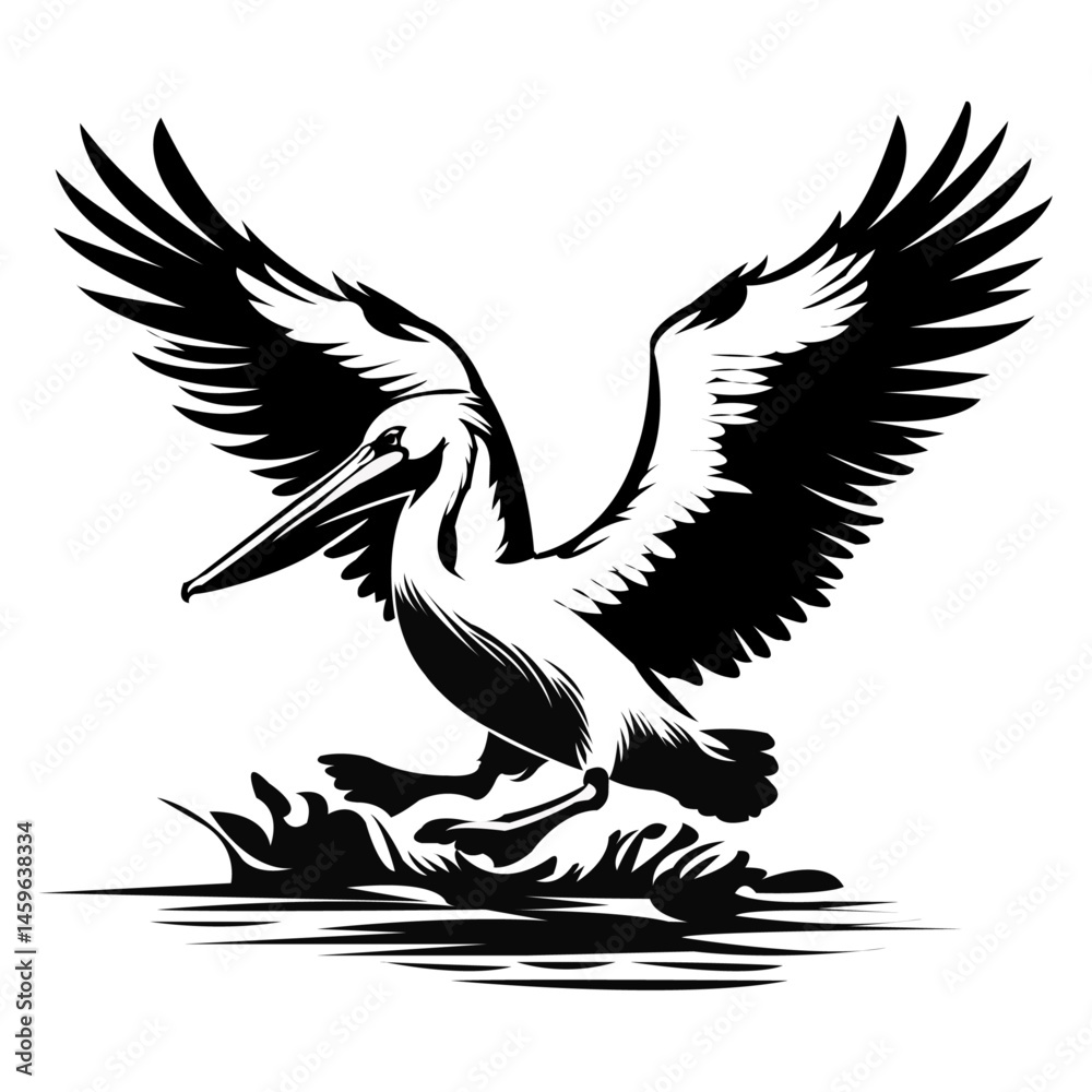 Obraz premium Stylish Pelican Bird Vector Art