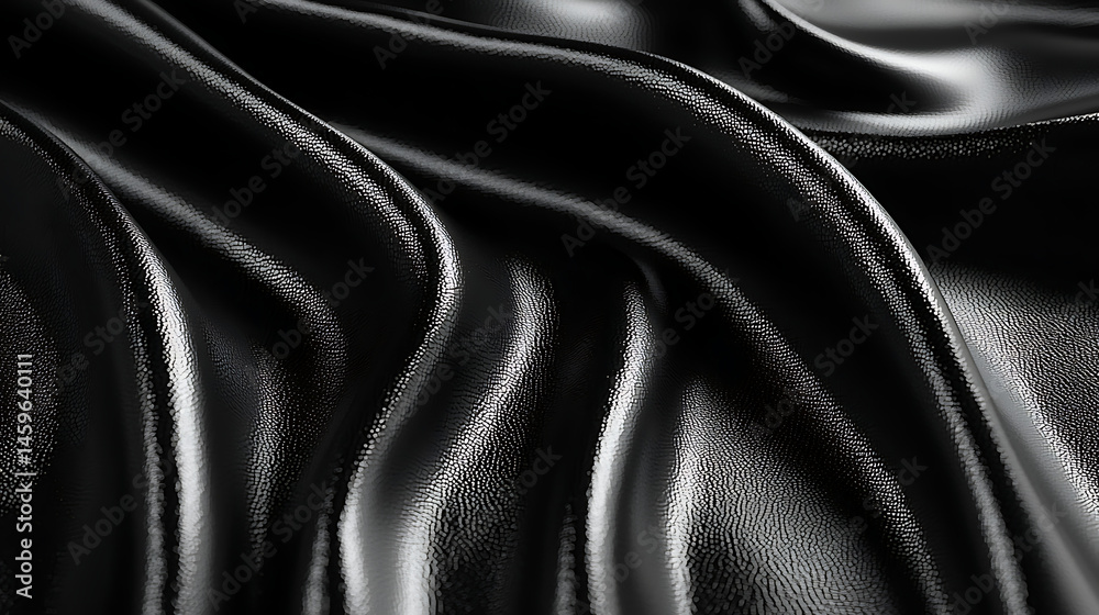 Fototapeta premium A black fabric with a shiny texture