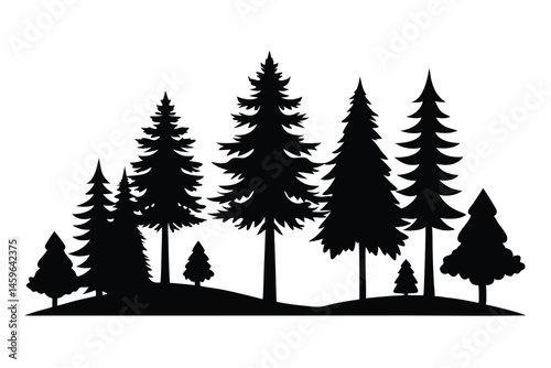 Forest Trees Vector Pack – Variety Tree Silhouettes in Black