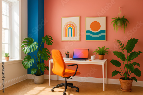 Farbexplosion im Home-Office photo