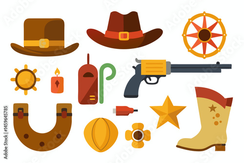 cowboy boots and hat