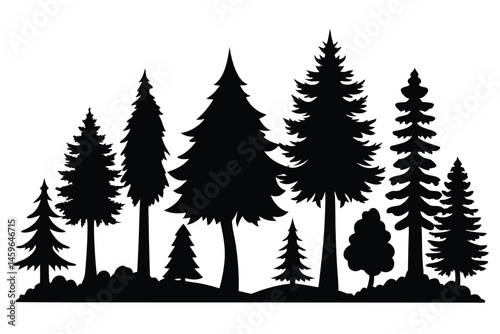 Mixed Tree Silhouettes – Diverse Nature Tree Vector Elements