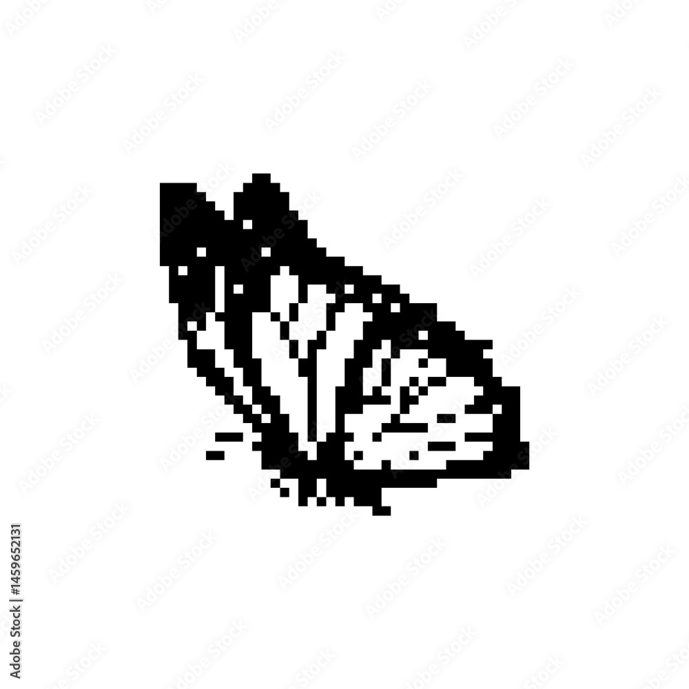 Fototapeta premium Pixel art butterfly. Animal vector illustration.
