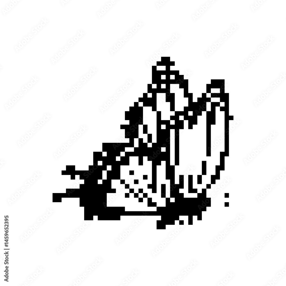 Fototapeta premium Pixel art butterfly. Animal vector illustration.