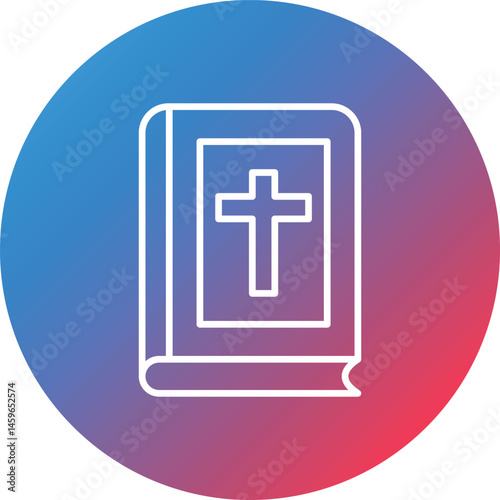 Bible Line Gradient Circle Background Icon