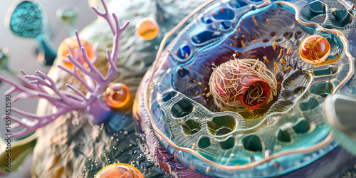 human cell, ,cell structure, mitochondria nucleus cell biology organelle 3D background, Crosssectional of eukaryote ,plant and animals cell colorful ,cell wall, and Chloroplast,endoplasmic reticulum,	