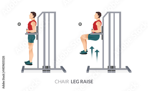CHAIR LEG RAISE, Men GYM workout fitness, aerobic and exercises.