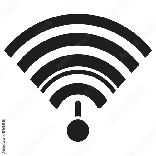 Black and White Wi-Fi Signal Strength Icon Indicating Partial Connectivity
