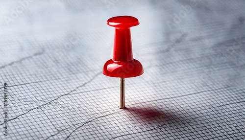 Obraz na płótnie red pin isolated on a transparent checkered background