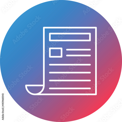 Newspaper Line Gradient Circle Background Icon