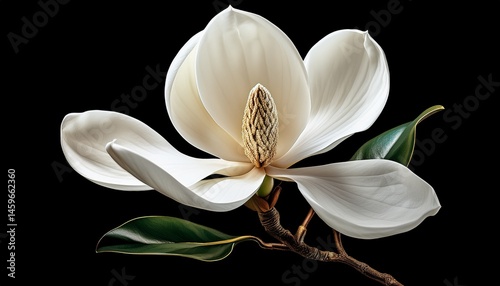 single white magnolia flower cut out