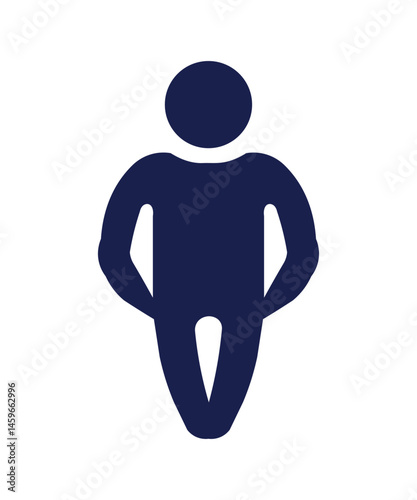 Minimal Standing Human Figure Icon – Flat Vector Person Silhouette for UI & Graphic Design