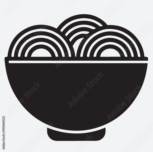 ramen bawl stencil silhouette vector art illustration, vector illustration of a bowl