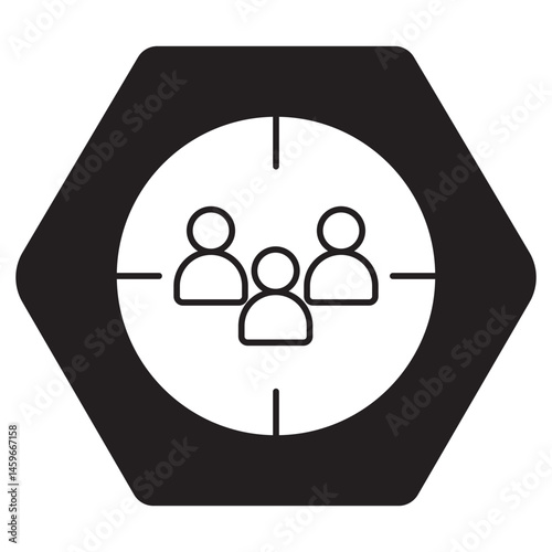 Audience Targeting icon, Precision Reach Mastering the Art of Audience Targeting, Smart Segments, Better Results Unlocking the Power of Targeted Marketing, vector
