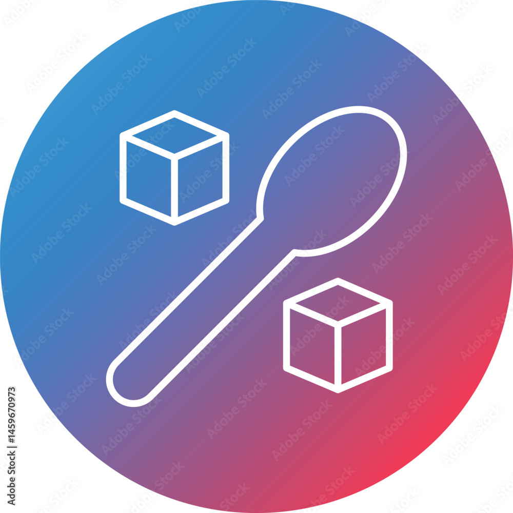 Sugar Line Gradient Circle Background Icon Sugar Line Gradient Circle Background Icon