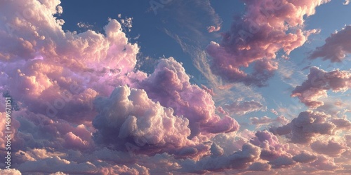 Ethereal Cloudscape with Pastel Colors and Soft Light Rays