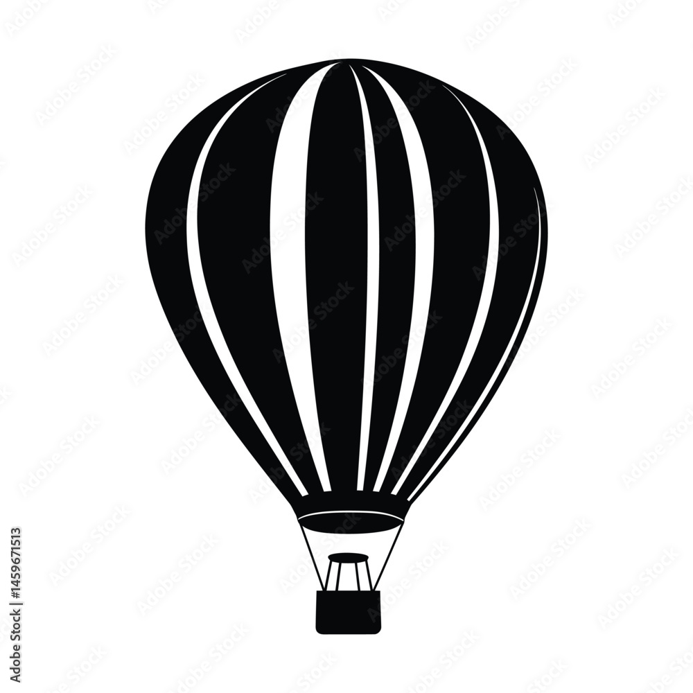 Naklejka premium Classic Hot Air Balloon Silhouette Vector 