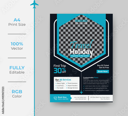 Travel Holiday Flyer Template for Tour & Adventure Promotions