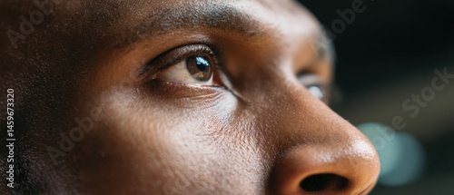 A close-up of a person's eye, capturing the intricacies of the human eye