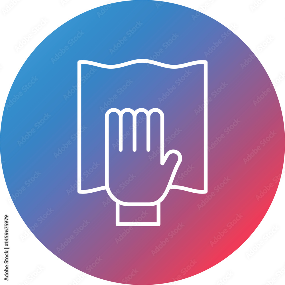 Obraz premium Cleaning Cloth Line Gradient Circle Background Icon