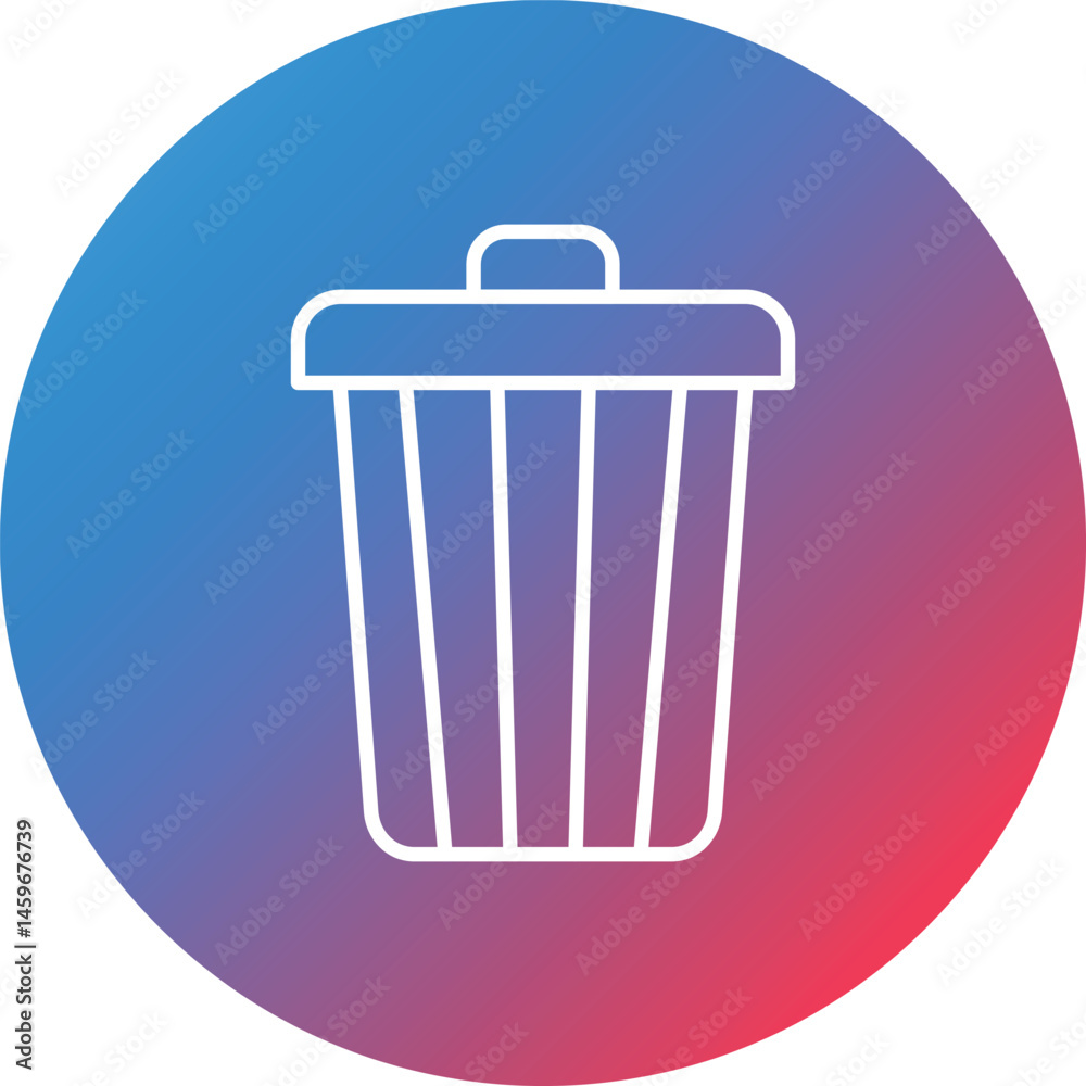 Dustbin Line Gradient Circle Background Icon Dustbin Line Gradient Circle Background Icon