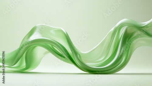 Abstract flowing green fabric