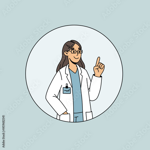 Female doctor giving advice and  recommendation vector illustration
