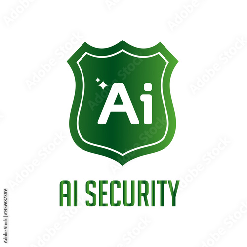 Green eco Ai Security logo design is a business sign with a Security and web design, Ai Security Logo