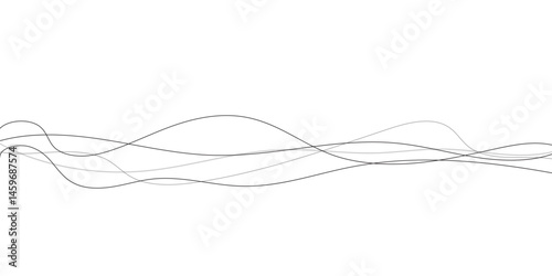 A minimalist abstract image featuring multiple, interwoven, wavy lines in varying thicknesses and dashed patterns.	