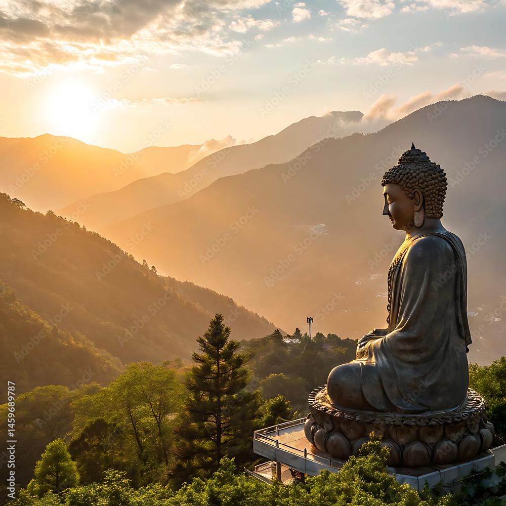 Fototapeta premium buddha in the mountains