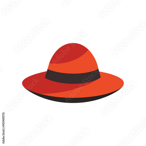wide brim hat vector