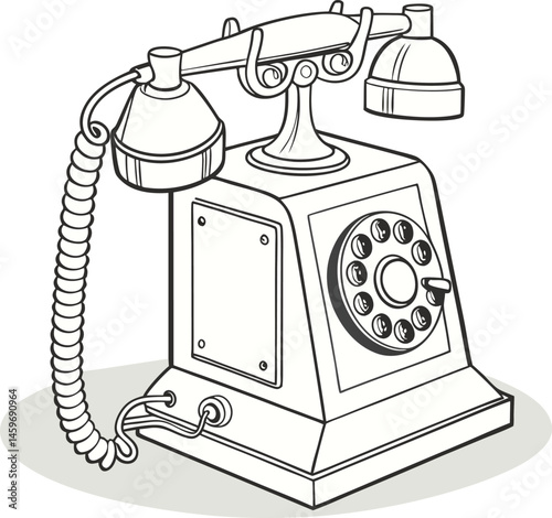 old phone isolated on white