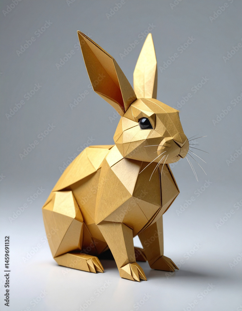 origami brown rabbit made from paper