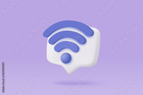 3d wireless connection and sharing network on internet. Hotspot access point for digital and online coverage. Broadcasting area with WiFi. 3d wireless signal icon rendering vector illustration