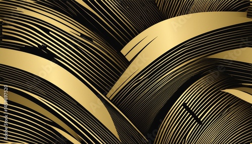 elegant striped pattern in black and gold seamless file