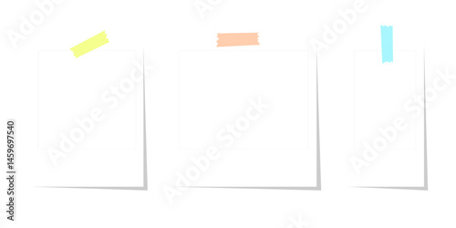 Collection of Taped Polaroid Frames, Set of Decorative Polaroid Photo Templates