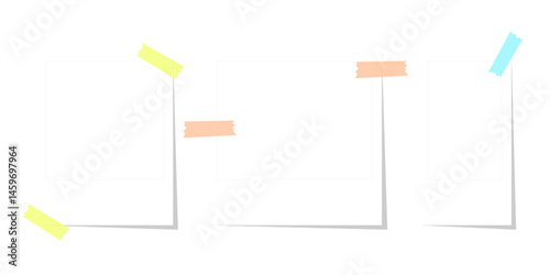 Polaroid Photo Frames with Colorful Washi Tape, Minimalist White Polaroid Frames with Decorative Tape Overlay