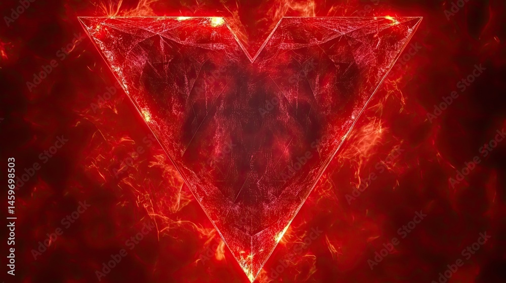 Fiery triangular emblem